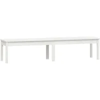VidaXL Gartenbank 2-Sitzer Weiß 203,5x44x45 cm Massivholz Kiefer