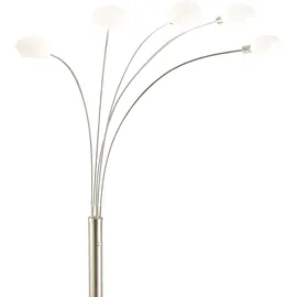 GLOBO Stehleuchte dimmbar Glas Strahler Standlampe Dimmer Stehlampe Wohnzimmer Modern, Marmorsockel, 5x E14, LxBxH 110 x 140 x 210 cm