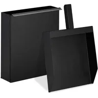 Relaxdays Ascheeimer Stahl 0,10 m x 0,38 m mit Schaufel Schwarz