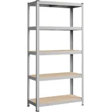 Songmics Schwerlastregal Stahl 40 x 90 x 180 cm silbern