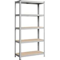 Songmics Schwerlastregal Stahl 40 x 90 x 180 cm silbern