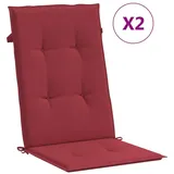vidaXL Gartenstuhlauflagen 2 Stk. Weinrot 120x50x3 cm