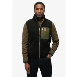 Superdry für Herren. M5012160A Fleeceweste Vintage Retro schwarz (XL), Lässig, Recyceltes Polyester, Nachhaltig