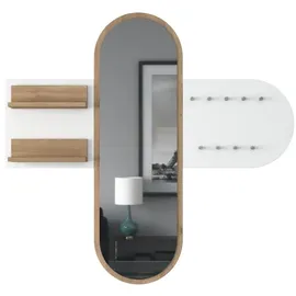 Asir Wandspiegel RANI 125x120 cm weiß/braun - Weiß/Braun