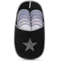 ONVAYA ONVAYA® ABS Gästepantoffel Star 6er Set | Gästehausschuhe | Stern | Antirutsch | Hausschuhe | Gästeschuhe - Schwarz