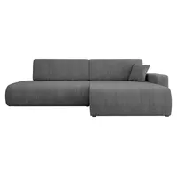 MIRJAN24 Ecksofa Piano O, mit Schlaffunktion und Bettkasten, L-Form Sofa (Farbe: Poso 22, Seite: Rechts) - Grau