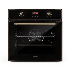 Elizabeth Einbaubackofen Retro 2200 Watt 70l Messingoptik Display