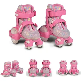 Byox Rollschuhe Beetle Größe XS 26-29, PU-Rollen, ABEC-5 Lager, Stopper hinten pink