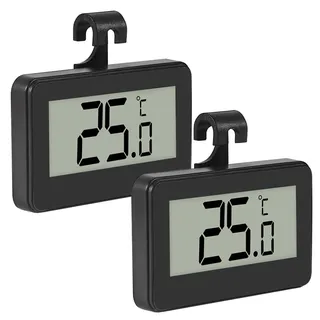 2 Stk Kühlschrankthermometer, Digital Kühlschrank Thermometer mit Gut Lesbarem LCD-Anzeige Thermometer für Gefrierschrank mit Frost Alarm Thermometer kühlschrank für Zuhause, Home, Restaurants, Küche