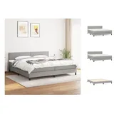 vidaXL Boxspringbett mit Matratze Hellgrau 180x200 cm Stoff