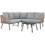 Idimex Jakarta Loungeset braun/grau