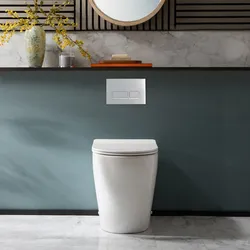 Stand-WC inkl. Sitz mit Absenkautomatik – Weiß - Brunswick von Hudson Reed