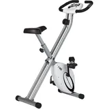 Ultrasport Heimtrainer Fahrrad Klappbar I Hometrainer Fahrrad Klappbar mit Komfort-Sattel I Ergometer Heimtrainer, Fitnessbikes, Indoor Bike, Trimmrad Heimtrainer Klappbar, Weiß-Silber