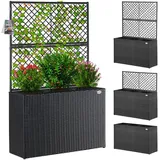 CASARIA Blumenkasten mit Rankgitter 60 x 30 cm Schwarz