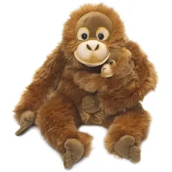 WWF Plüschtier Orang-Utan Mutter mit Baby (25cm) lebensecht Kuscheltier Stofftier Affe