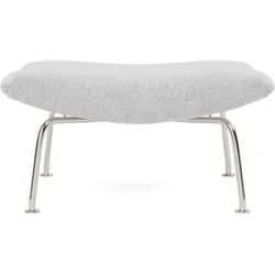 Fredericia Wegner Ox Ottoman, brushed steel / hallingdal 116