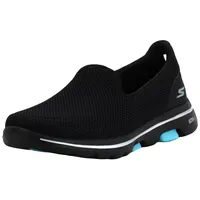 Skechers Damen Go Walk 5 Schuhe, Schwarz/Aqua, 38.5 EU - 38.5 EU