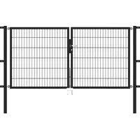 GAH Alberts Zaundoppeltür 250 x 120 cm grau 638534