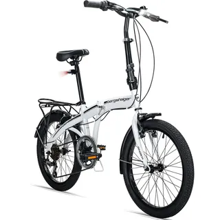 Bergsteiger Windsor 20 Zoll Faltrad, Klapprad, 6 Gang-Schaltung, LED Batterie-Licht, Quick-Fold-System, Klappfahrrad