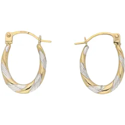 Paar Creolen VIVANCE "Rillendesign", gelb (gelbgold 585), Ohrringe, Damen, Gelbgold 585