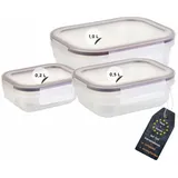 ENGELLAND Frischhaltedose transparent 0,2 l / 0,5 l / 1,0 l 3-teiliges Set