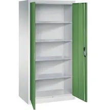 C+P Werkzeugschrank Stahl 93,0 x 60,0 x 195,0 cm grau/grün 4 Fachböden abschließbar