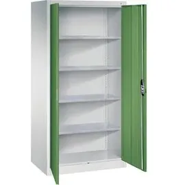 C+P Werkzeugschrank Stahl 93,0 x 60,0 x 195,0 cm grau/grün 4 Fachböden abschließbar