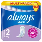 Always Maxi Profresh Größe 2 Long 112 Damenbinden (8X14 Stück Stück), Bis zu 100 Prozent Schutz, schließt Gerüche ein, einzeln verpackt