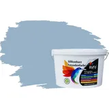 RyFo Colors Fassadenfarbe Silikonharz Fassadenfarbe Taubenblau 10l, 1 L ca. 6 m2, Wasserabweisend, diffusionsfähig, schützt vor Schmutz, Algen, Pilzen blau