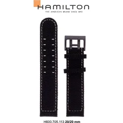 Hamilton Silikon/Kautschuk Textilband 20mm/20mm H693.705.113 - schwarz