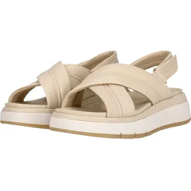 CLARKS Tuscan Cross Sandal, Cream Leather, 42 EU