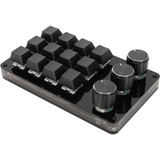 Einhändig Programmierbare Mechanische Tastatur, 12 Tasten RGB Programmierbare Makrotastatur mit 3 Knöpfen, Multifunktionale Mechanische Gaming-Tastatur, Funktionstastatur für