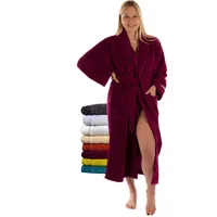 RIEMTEX Bademantel Damen und Herren flauschiger Morgenmantel Baumwolle Bamboo & Microfaser Made in Austria (Brombeere, XXL) - XXL