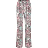 GOLDNER Stoffhose "Kurzgröße Lange Viskose Schlupfhose mit Paisley-Print und weitem Bein", Damen, Gr. 25, K-Gr, rosa (rosé, gemustert), Obermaterial: 100% Viskose CV., weit, Hosen Stoffhose, Stecktaschen