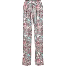 GOLDNER Stoffhose "Kurzgröße Lange Viskose Schlupfhose mit Paisley-Print und weitem Bein", Damen, Gr. 25, K-Gr, rosa (rosé, gemustert), Obermaterial: 100% Viskose CV., weit, Hosen Stoffhose, Stecktaschen
