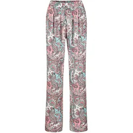 GOLDNER Stoffhose "Kurzgröße Lange Viskose Schlupfhose mit Paisley-Print und weitem Bein", Damen, Gr. 25, K-Gr, rosa (rosé, gemustert), Obermaterial: 100% Viskose CV., weit, Hosen Stoffhose, Stecktaschen