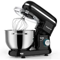 Küchenmaschine Knetmaschine 6 Geschwindigkeiten 6,2QT Schwarz mit Zubehör