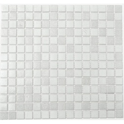 Mosani Bodenfliese Glasmosaik Mosaikfliesen weiß altweiss hellgrau Duschrückwand