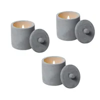 MARELIDA LED Kerzen im Topf 10 cm grau 3 St.