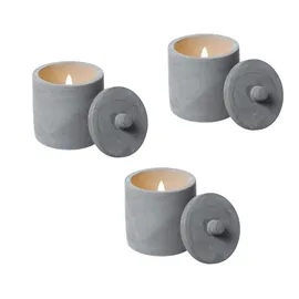 MARELIDA LED Kerzen im Topf 10 cm grau 3 St.