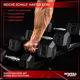MIWEBA Hexagon Kurzhantel Set 2,5-15 kg Gusseisen