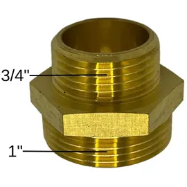 feueranker Reduziernippel Messing 3/4" 1" beidseitig flachdichtend