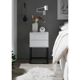 Möbel Boss Nachttisch Marle 40 x 65 x 38,5 cm Schwarz/Weiß