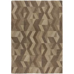 Wollteppich FLAIR RUGS "Asher", beige (natur), B:160cm H:10mm L:230cm, Wolle, Teppiche, Geometrischer moderner Wollteppich