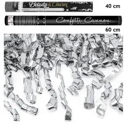 5 Konfettikanonen Luftschlangen 40 oder 60 cm gold silber metallic Party Hochzeit Geburtstag Silvester Konfetti Kanone