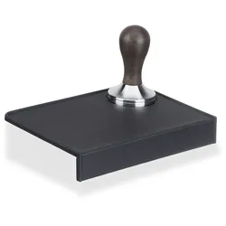 Relaxdays Tampermatte, Silikon, für Kaffee- u. Espressomaschinen, Kantenschutz, 20,5 x 14,5 cm, Siebträgermatte, schwarz