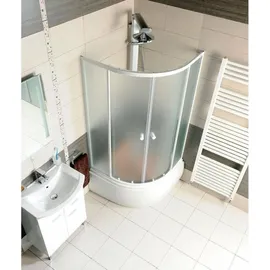 a&n&a aQualine Arlen Duschabtrennung Viertelkreis mit Türanschlag 80 x 150 cm Weiß/Brickglas Btr803