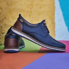 PIKOLINOS Herren Schnürschuh Leder Halbschuh sportlich elegant Berna M8J-4183, Größe:41 EU, Farbe:Blau - Blau - 41