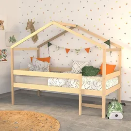 Weber Industries Hausbett MIKA 90 x 190 cm Holz natur beige