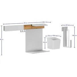 Tesa Küchen-Organizer Kombi Set L weiß 86,5 x 14,0 x 34,0 cm, 1 Set